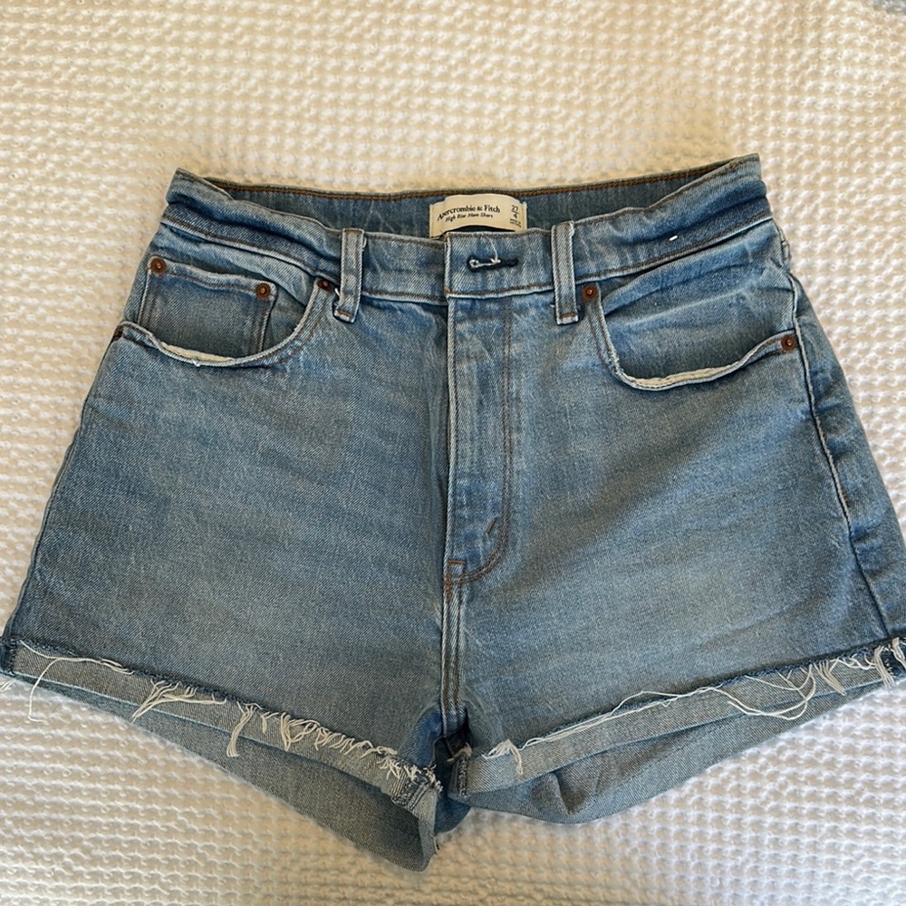 Abercrombie & Fitch Blue Jean Shorts Casual Cut-Off Style